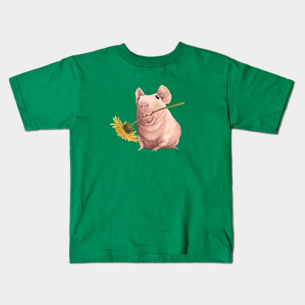 Naked Guinea Pig Kids T-Shirt by Sophie Corrigan